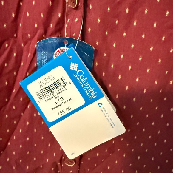 Columbia Florida State University Garnet Button-Up Shirt with Tan Dots - Picture 4 of 8